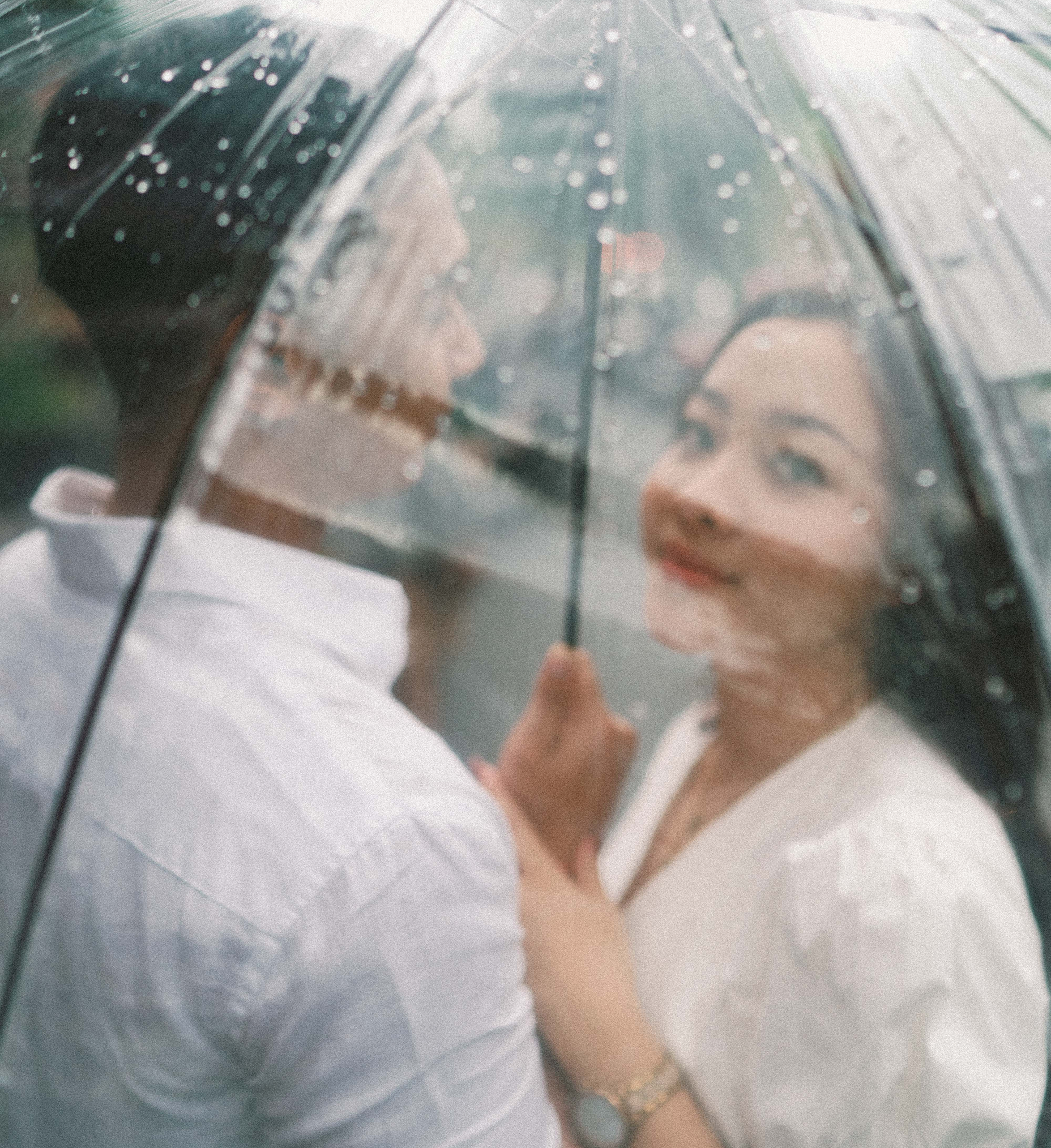 Couple under umbrella